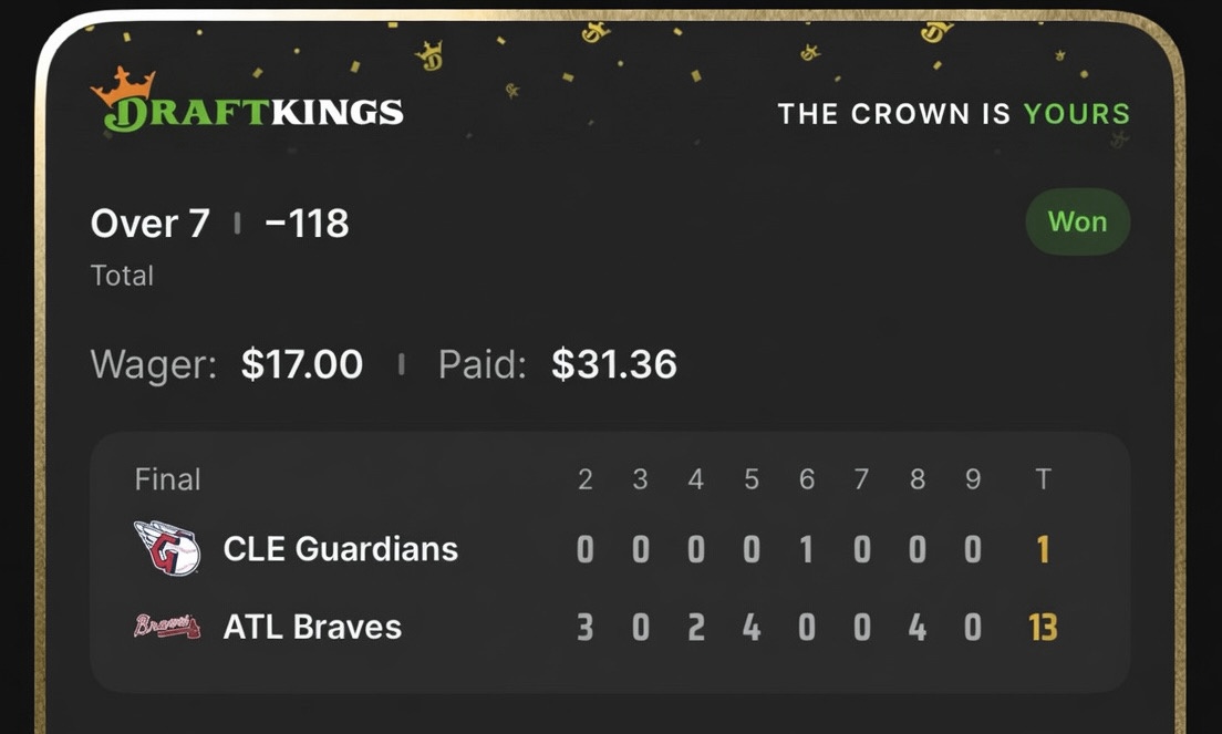 Over 7 Total — CLE vs ATL